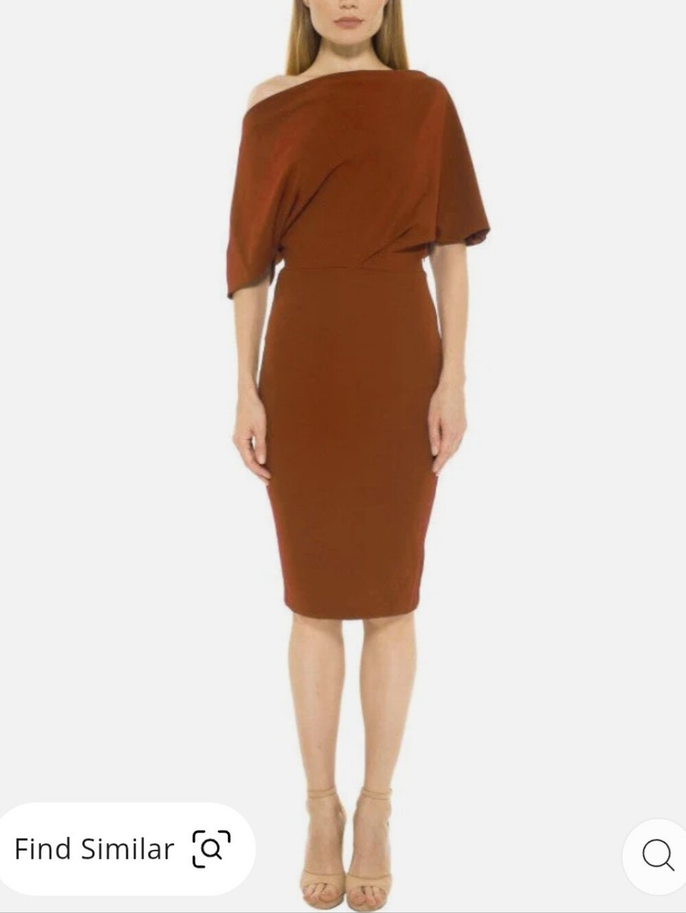 NWT Alexia Admor Olivia One Shoulder Burgundy Sheath Dress, Sz L